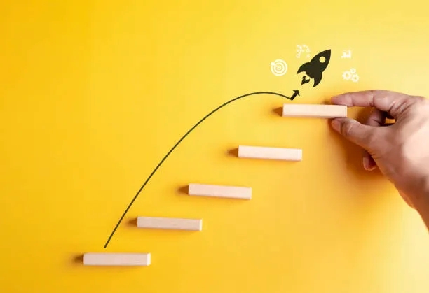 Growth chart and financial metrics dashboard